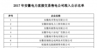 安徽公示首批100家準(zhǔn)入售電公司名單