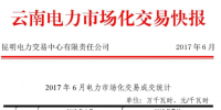 6月云南電力市場(chǎng)化交易快報(bào)：交易電量、價(jià)格均下滑