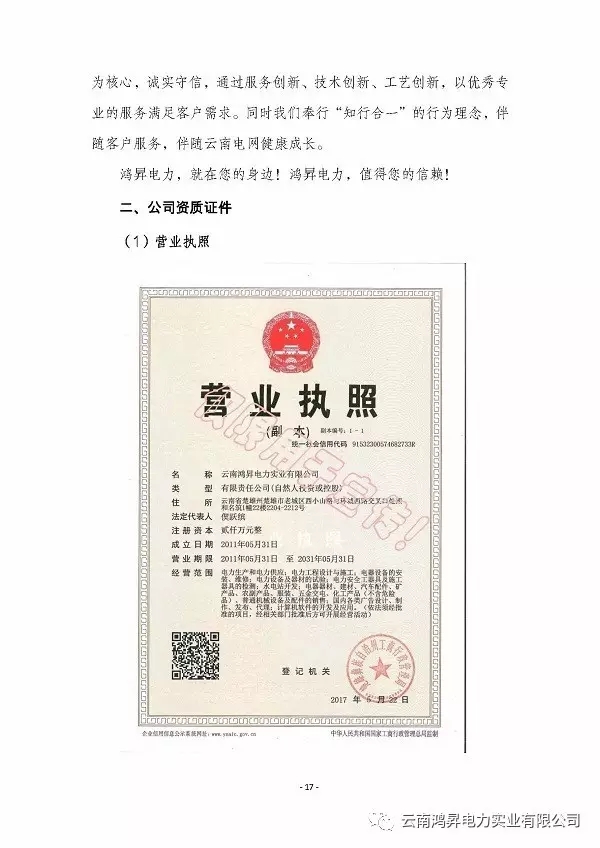 云南鴻昇電力實業(yè)有限公司售電業(yè)務(wù)概述