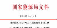 能源行業(yè)市場(chǎng)主體信用評(píng)價(jià)工作管理辦法（試行）
