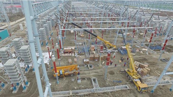錫盟-泰州特高壓泰州換流站外部設(shè)備安裝春節(jié)前基本完工