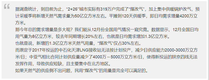 “氣荒”這口鍋，煤改氣不全背