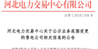 河北公示業(yè)務(wù)范圍變更的6家售電公司