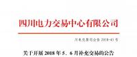 四川關(guān)于開(kāi)展2018年5、6月補(bǔ)充交易的公告