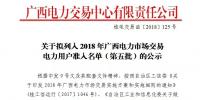 2018年廣西電力市場交易<font color=