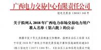 2018年廣西電力市場交易<font color=