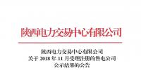 陜西發(fā)布了《關(guān)于2018年11月受理注冊(cè)的售電公司公示結(jié)果的公告》