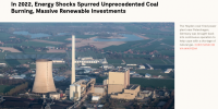 2022年能源危機導(dǎo)致煤炭消費反彈，但可再生能源投資上升更快
