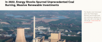 2022年能源危機(jī)導(dǎo)致煤炭消費(fèi)反彈，但可再生能源投資上升更快